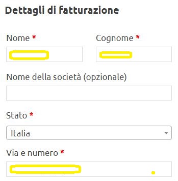 Dettagli di fatturazione