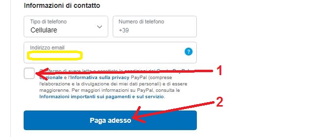 Pulsante Paga adesso