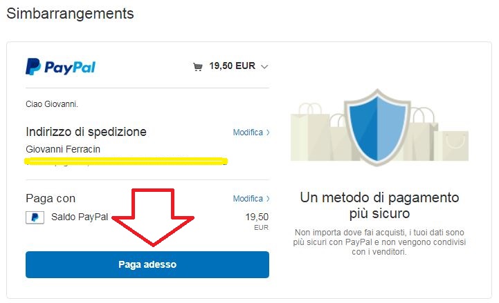 Paga adesso conto Paypal