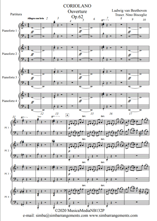 Coriolano partitura pagina 1