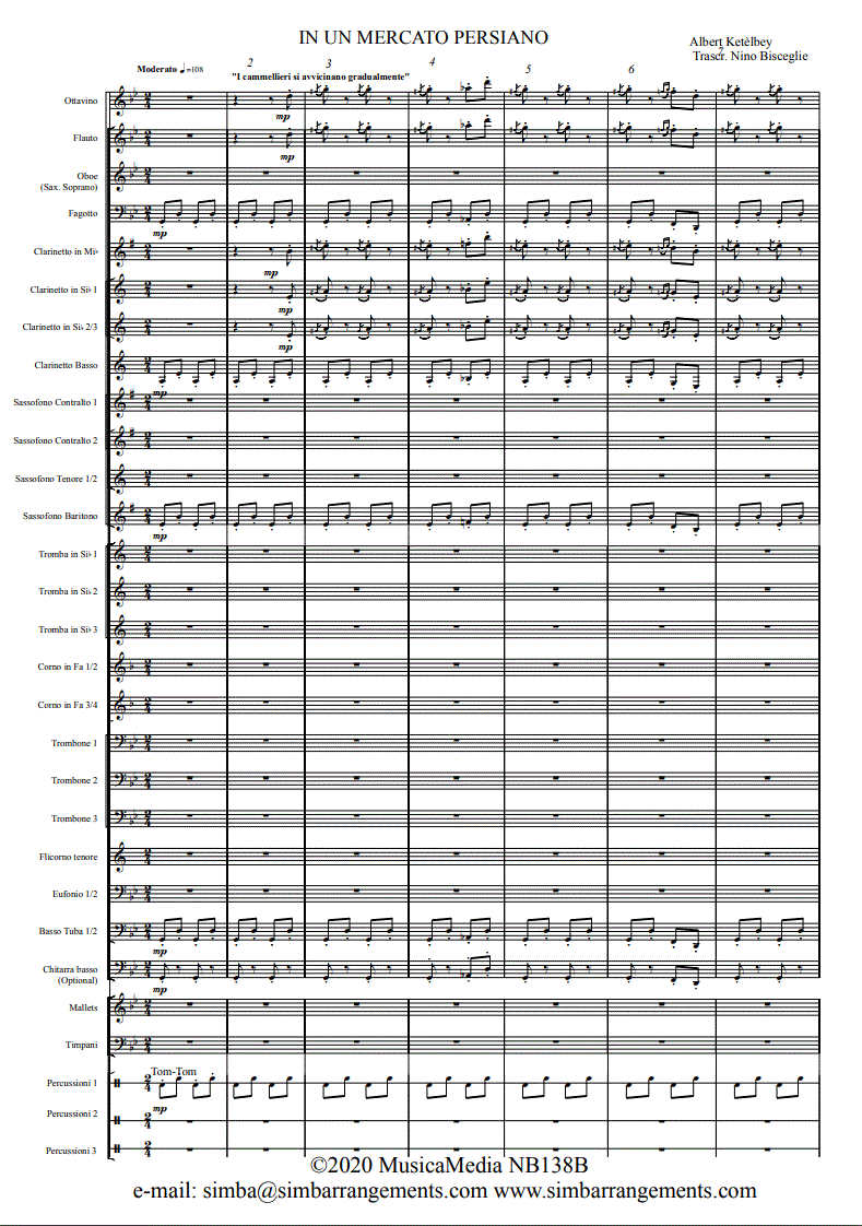 Ketèlbey In un mercato persiano-banda Partitura pagina1